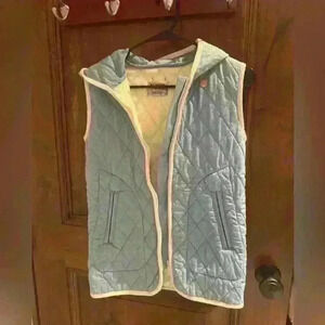 Burton Girls Gemmi Vest Size Large or Womens Size Small Light Blue Fleece Lining